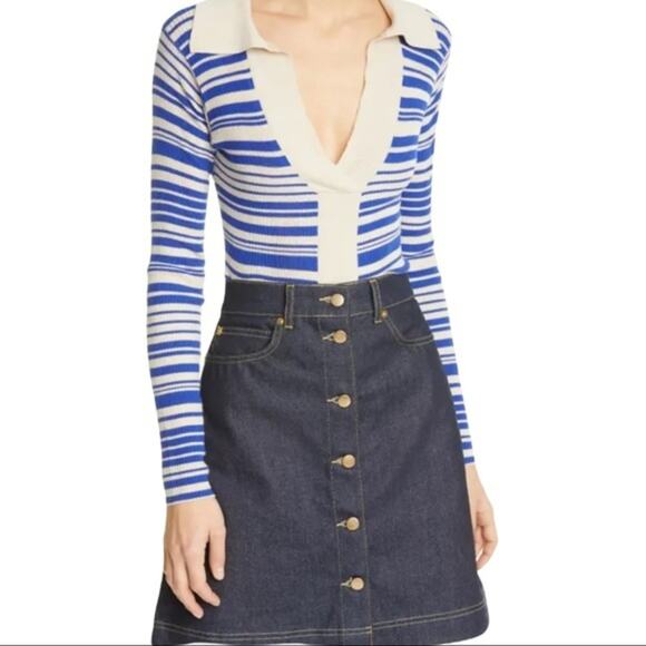 REMAIN BIRGER CHRISTENSEN Sweaters - REMAIN Birger Christensen Joy Stripe Sweater In Total Eclipse Comb 38 NWT